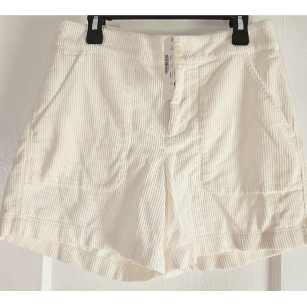NWT‎ J.Crew womans 2 white corduroy shorts pockets unlined cotton lyocell blend